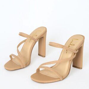 Lulus Ferrara Natural High Heel Sandals NWOT